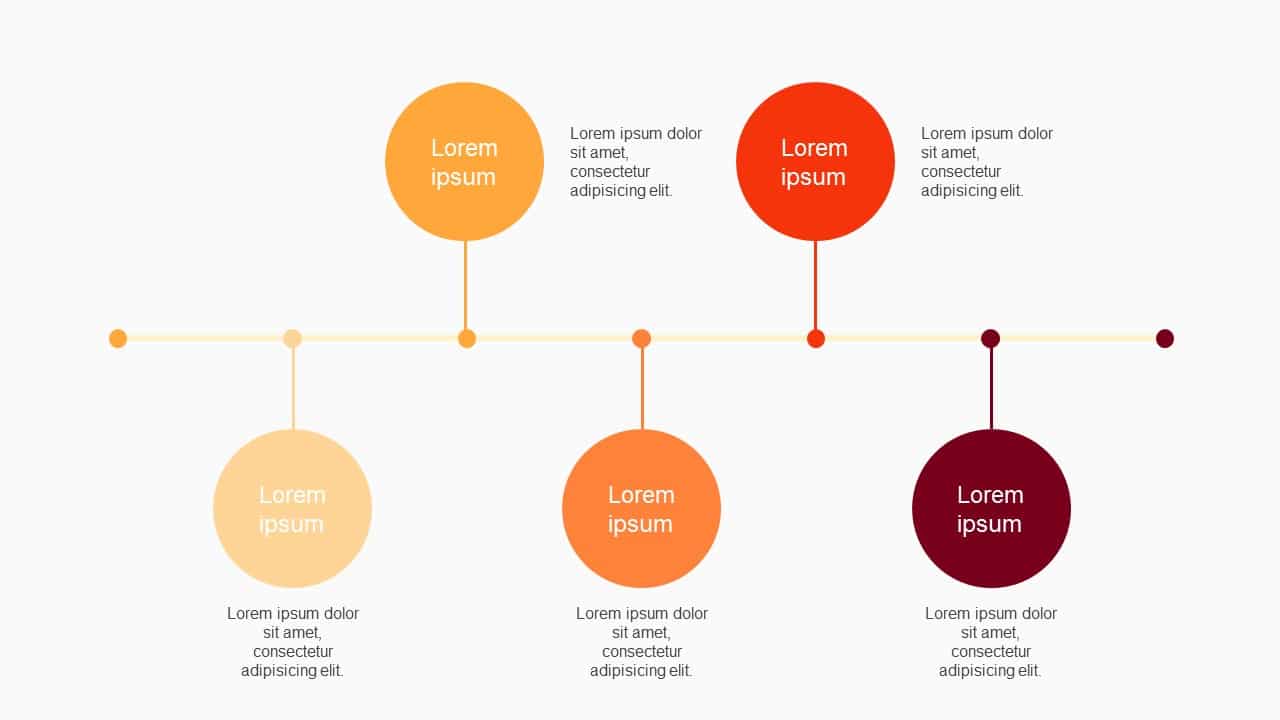 Orange Tone 5 steps Roadmap Timeline