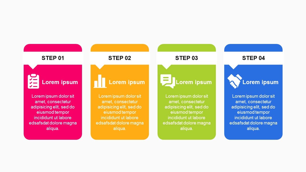 Textbox concept 4 steps Roadmap Timeline