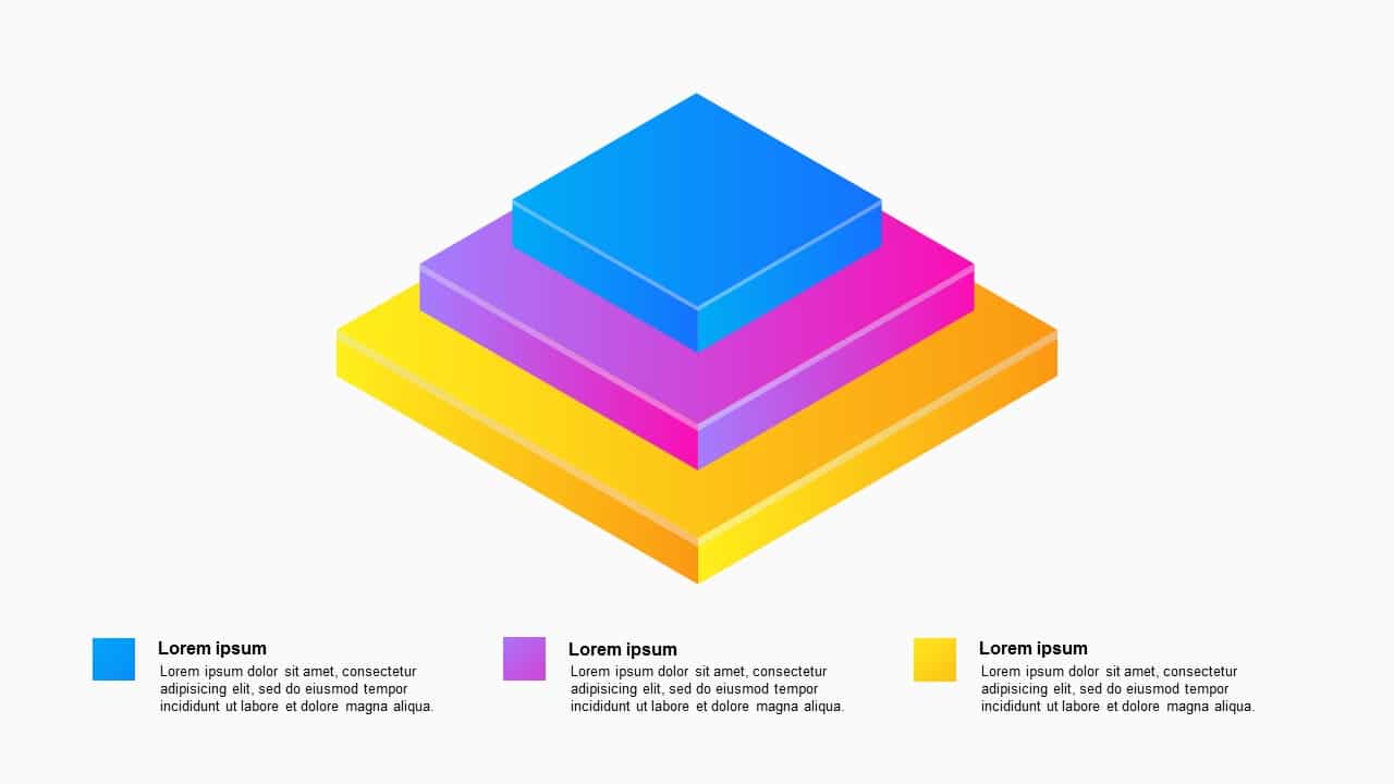 3D Growth Concept 3 steps Diagram&Charts