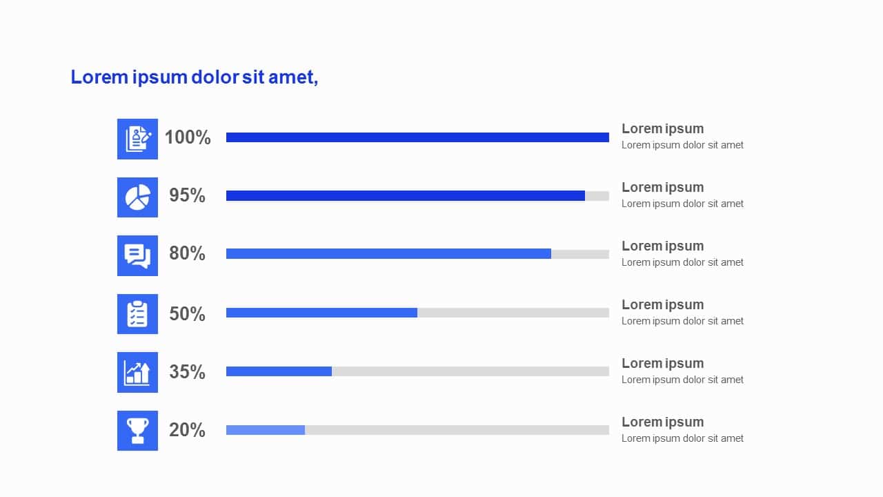 Blue tone horizontal Bar Charts