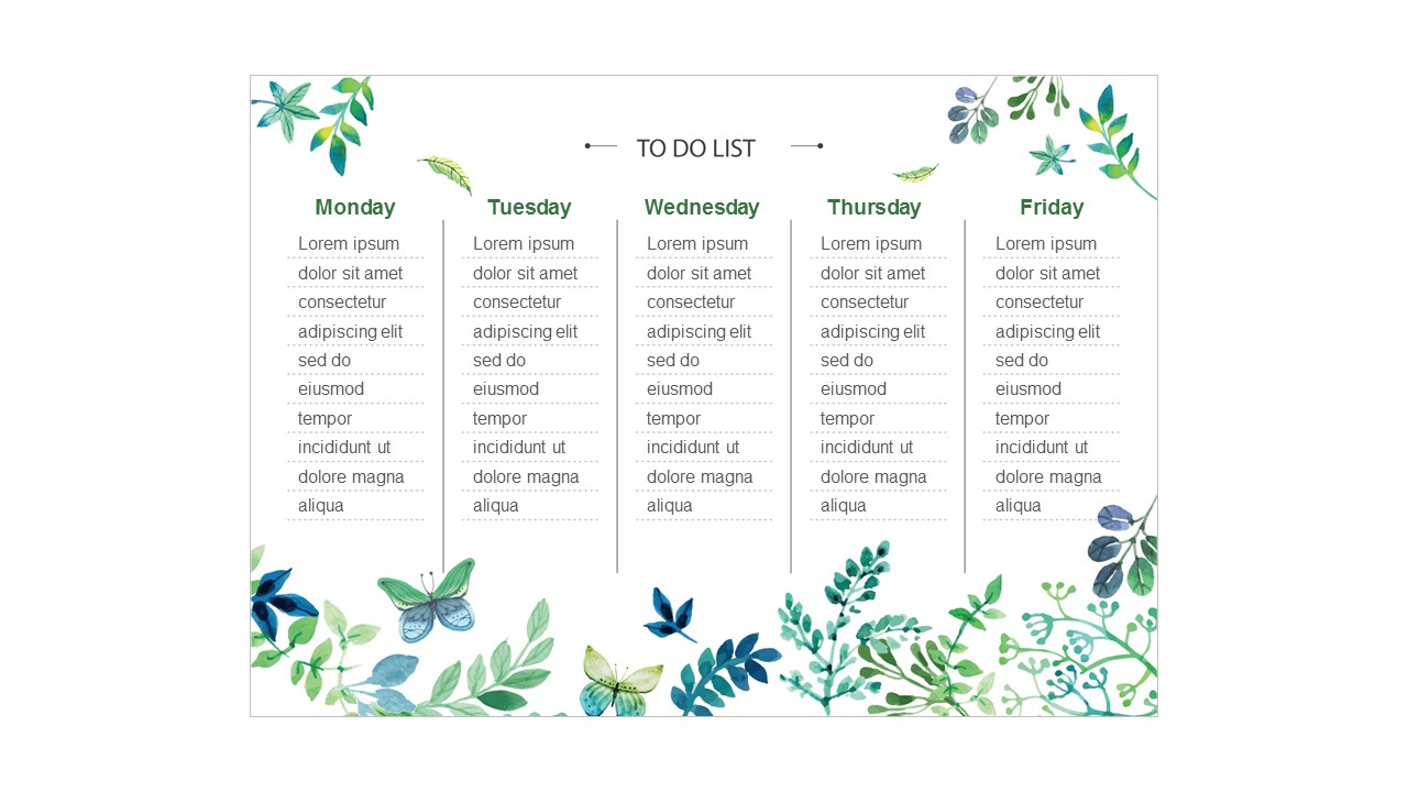Natural Concept TO DO LIST Calendar & Schedule