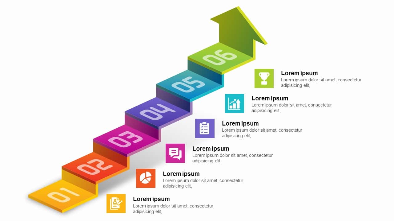 Growth Concept 6 steps Diagram