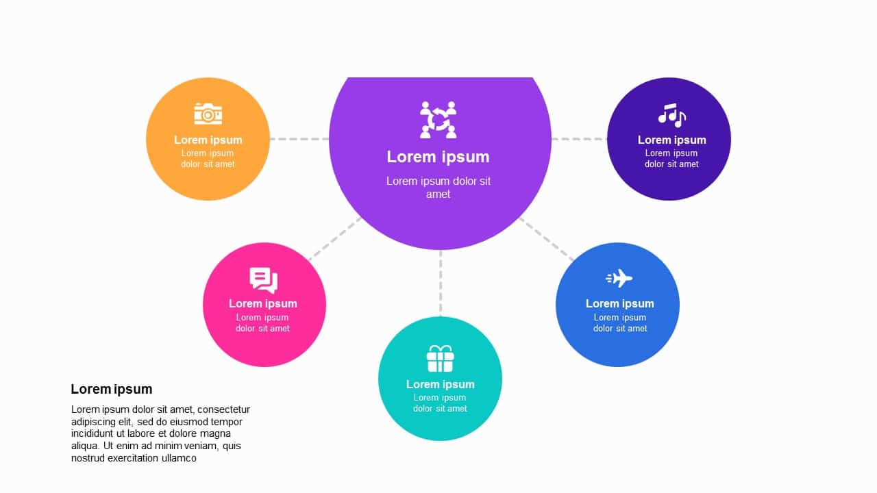 Communication Circluar 5 Steps Diagram