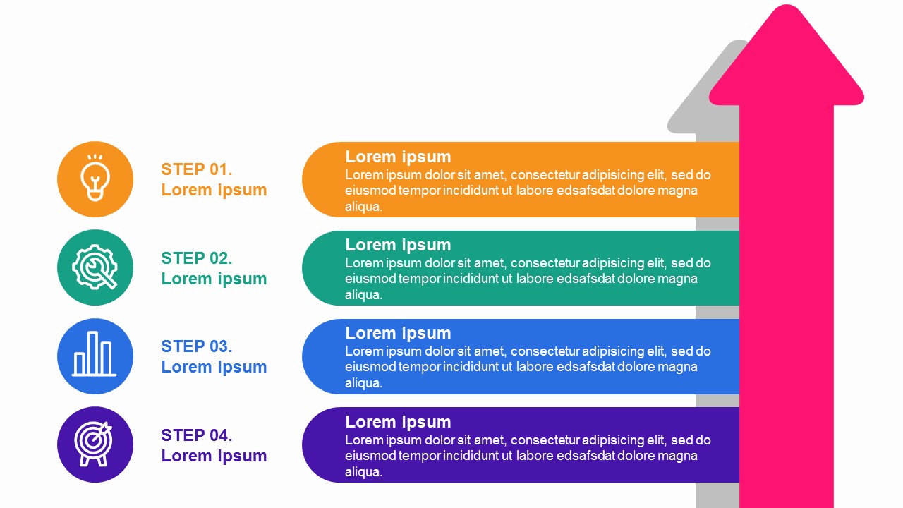 Arrow 4 Steps Timeline