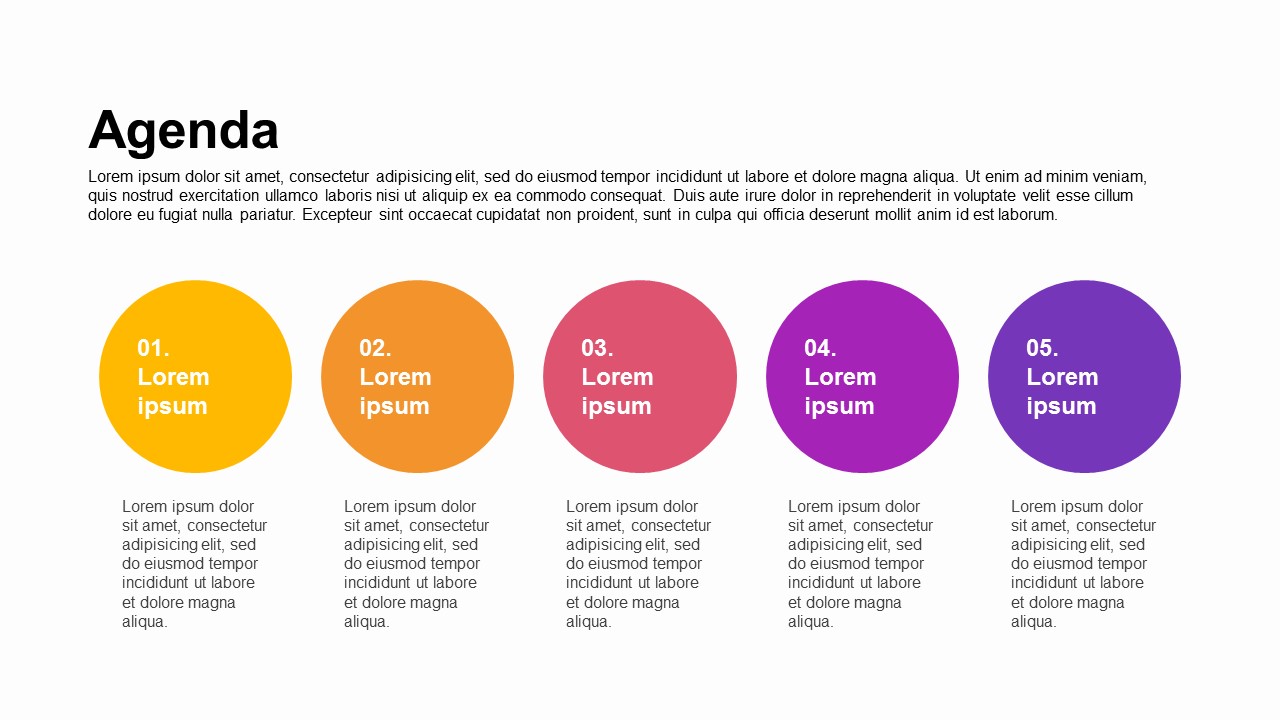 Agenda Circular Process Text Box