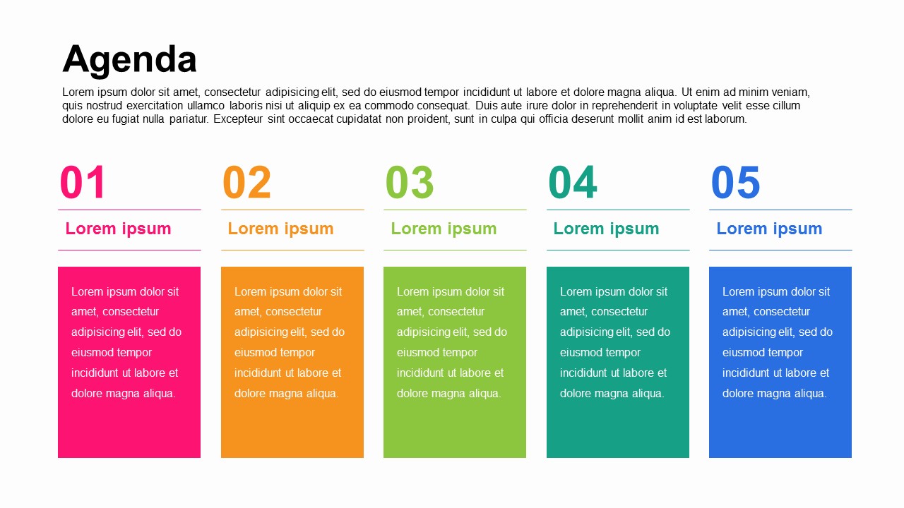 5 Steps Agenda Text Box