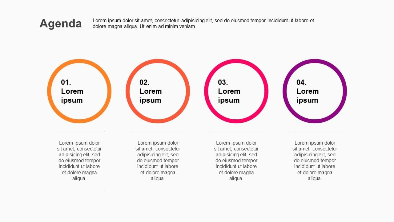 modern circular 4 Steps Text Box